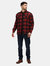 Mens Shelford Checked Padded Jacket - Red