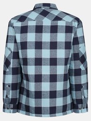 Mens Shelford Checked Padded Shirt - Blue