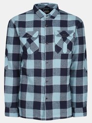 Mens Shelford Checked Padded Shirt - Blue