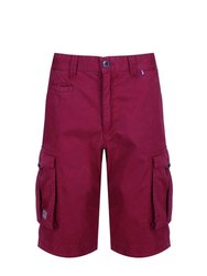 Mens Shorebay Vintage Cargo Shorts - Delhi Red - Delhi Red