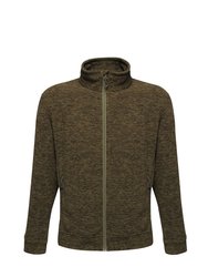 Mens Thornly Full Zip Fleece - Dark Khaki Marl