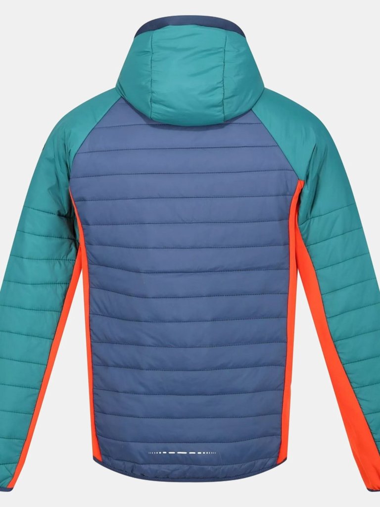 Mens Trutton Hooded Soft Shell Jacket - Admiral Blue/Pacific Green