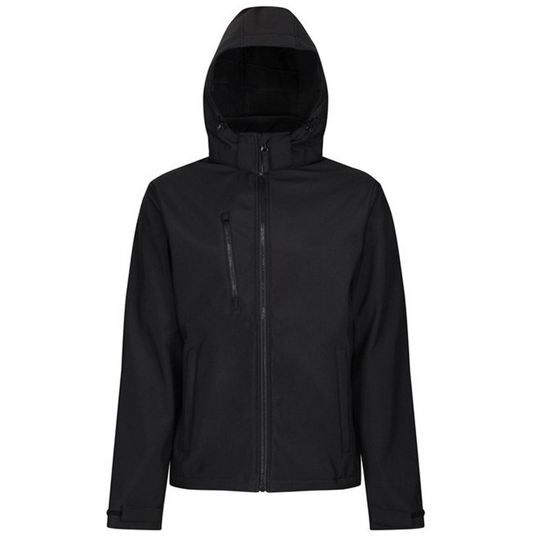 Mens Venturer Hooded Soft Shell Jacket - Black/Black - Black/Black