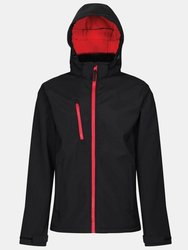 Mens Venturer Hooded Soft Shell Jacket - Black/Classic Red - Black/Classic Red