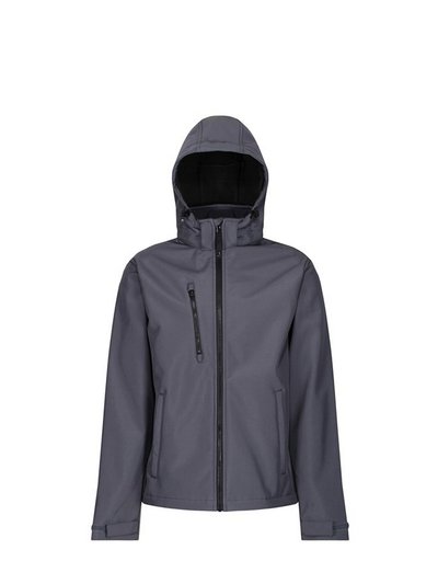 Regatta Mens Venturer Hooded Soft Shell Jacket - Seal Grey/Black product