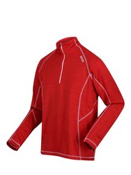 Mens Yonder Quick Dry Moisture Wicking Half Zip Fleece Jacket - Chinese Red