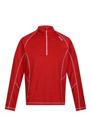 Mens Yonder Quick Dry Moisture Wicking Half Zip Fleece Jacket - Chinese Red - Chinese Red