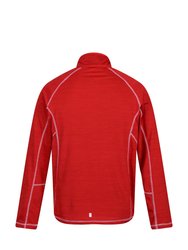 Mens Yonder Quick Dry Moisture Wicking Half Zip Fleece Jacket - Chinese Red