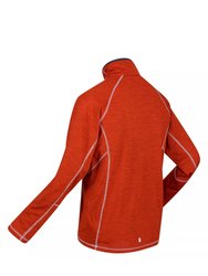 Mens Yonder Quick Dry Moisture Wicking Half Zip Fleece Jacket - Rusty Orange