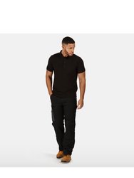 Professional Mens Classic 65/35 Short Sleeve Polo Shirt - Black - Black