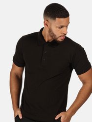 Professional Mens Classic 65/35 Short Sleeve Polo Shirt - Black