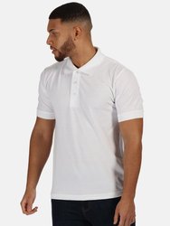 Professional Mens Classic 65/35 Short Sleeve Polo Shirt - White - White
