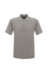 Professional Mens Coolweave Short Sleeve Polo Shirt - Silver Grey