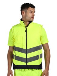 Professional Mens Hi Vis Pro Vest - Yellow/Navy - Yellow/Navy