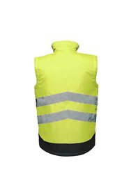 Professional Mens Hi Vis Pro Vest - Yellow/Navy