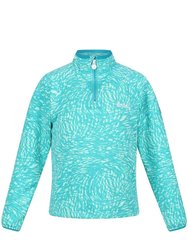Regatta Childrens/Kids Highton Animal Print Half Zip Fleece Jacket - Turquoise