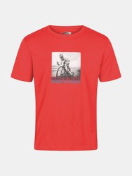 Regatta Mens Fingal Slogan Cycling T-Shirt - Fiery red