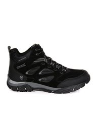 Regatta Mens Holcombe IEP Mid Hiking Boots - Black/Granite - Black/Granite