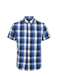Regatta Mens Ryker Checked Short-Sleeved Shirt (Lapis Blue) - Lapis Blue