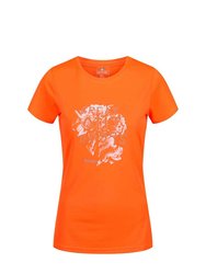 Regatta Womens/Ladies Fingal IV UV Protection Graphic Print T-Shirt (Shocking Orange) - Shocking Orange