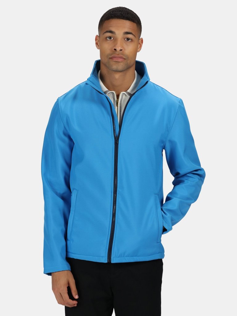 Standout Mens Ablaze Printable Soft Shell Jacket (French Blue/Navy) - French Blue/Navy