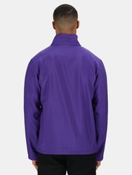 Standout Mens Ablaze Printable Soft Shell Jacket - Purple/Black