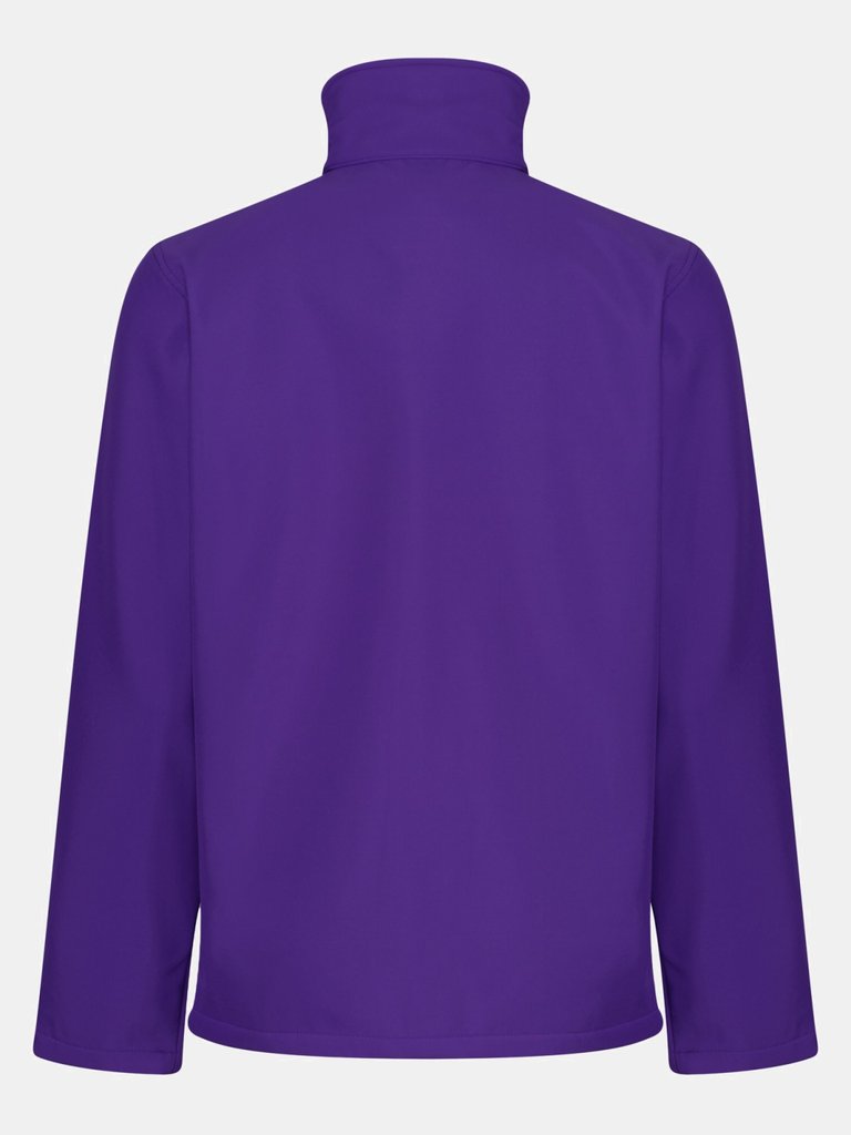 Standout Mens Ablaze Printable Soft Shell Jacket - Vibrant Purple/Black