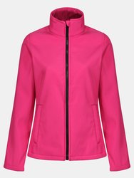 Standout Womens/Ladies Ablaze Printable Soft Shell Jacket - Hot Pink/Black