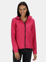 Standout Womens/Ladies Ablaze Printable Soft Shell Jacket - Hot Pink/Black - Hot Pink/Black