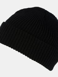 Unisex Fully Ribbed Winter Watch Cap / Hat - Black