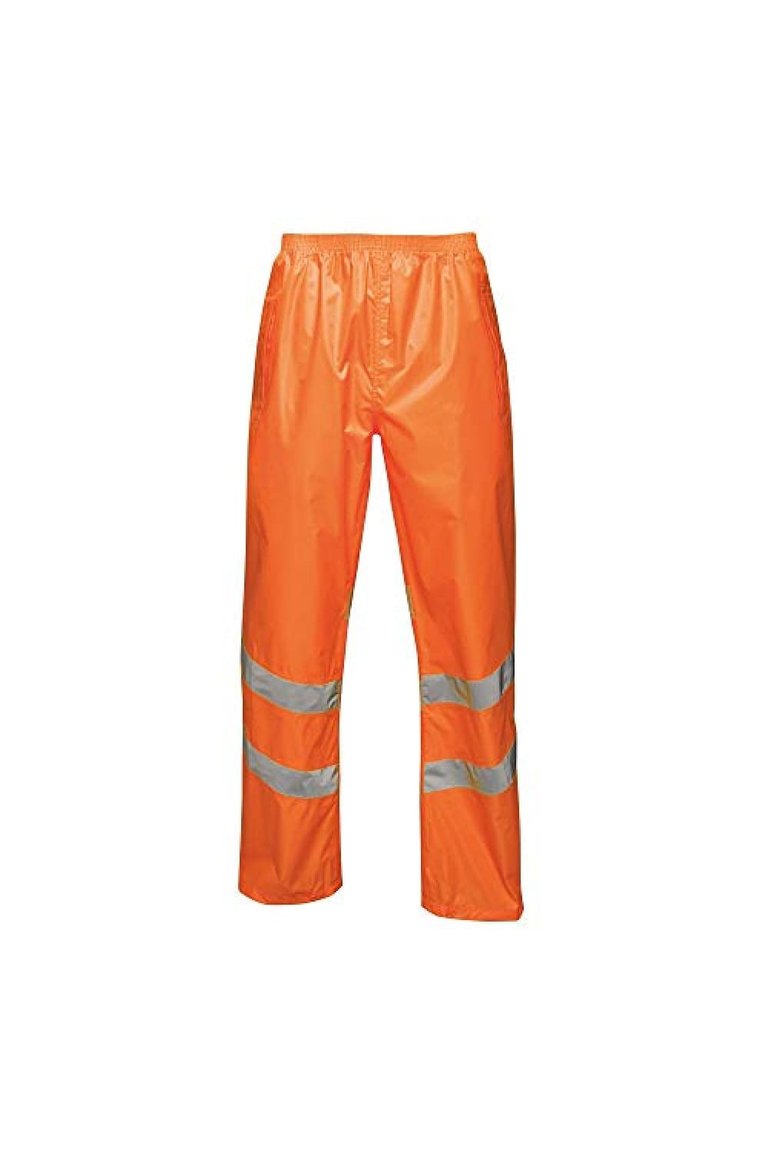 Unisex Hi Vis Pro Reflective Packaway Work Over Trousers - Orange - Orange