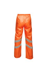 Unisex Hi Vis Pro Reflective Packaway Work Over Trousers - Orange