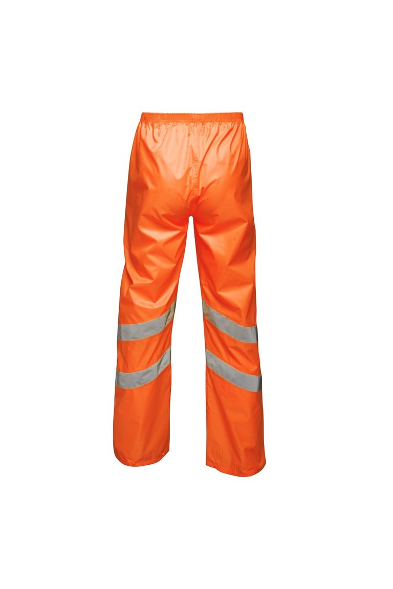 Unisex Hi Vis Pro Reflective Packaway Work Over Trousers - Orange
