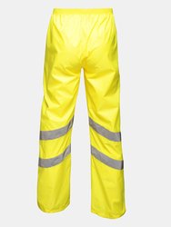 Unisex Hi Vis Pro Reflective Packaway Work Over Trousers - Yellow
