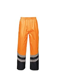 Unisex Hi Vis Pro Reflective Work Over Trousers - Orange/Navy - Orange/Navy