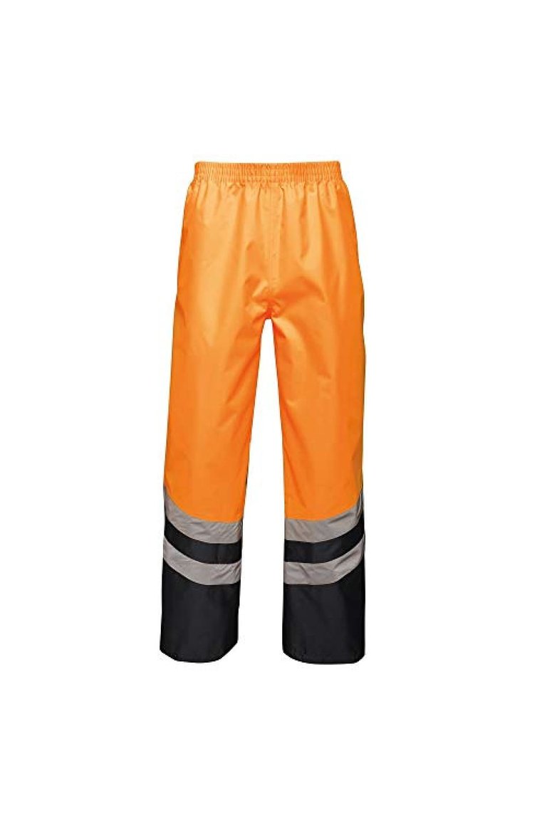 Unisex Hi Vis Pro Reflective Work Over Trousers - Orange/Navy - Orange/Navy