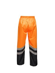 Unisex Hi Vis Pro Reflective Work Over Trousers - Orange/Navy