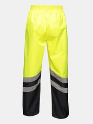 Unisex Hi Vis Pro Reflective Work Over Trousers - Yellow/Navy