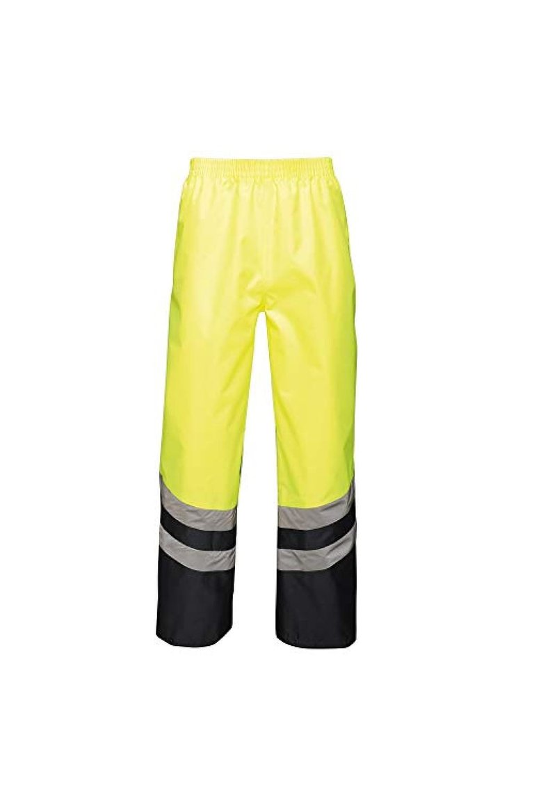 Unisex Hi Vis Pro Reflective Work Over Trousers - Yellow/Navy - Yellow/Navy