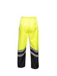 Unisex Hi Vis Pro Reflective Work Over Trousers - Yellow/Navy