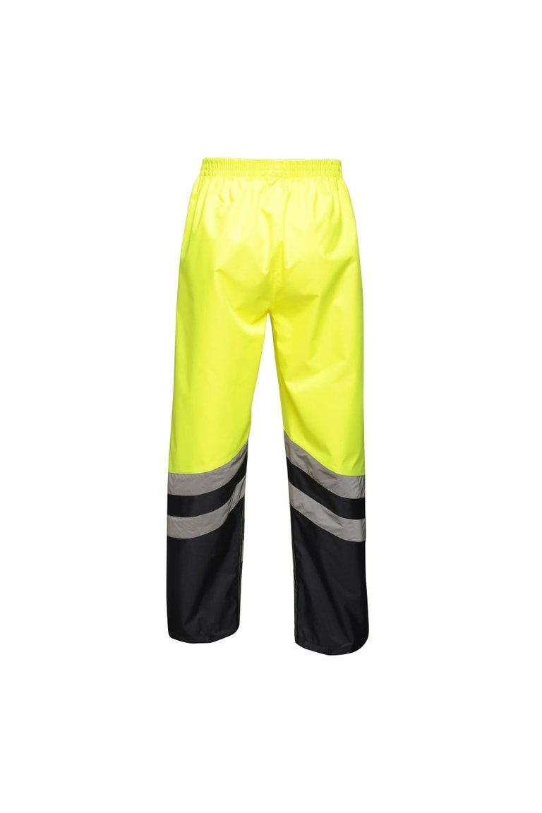 Unisex Hi Vis Pro Reflective Work Over Trousers - Yellow/Navy