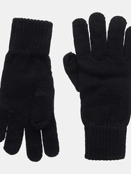 Unisex Knitted Winter Gloves - Black