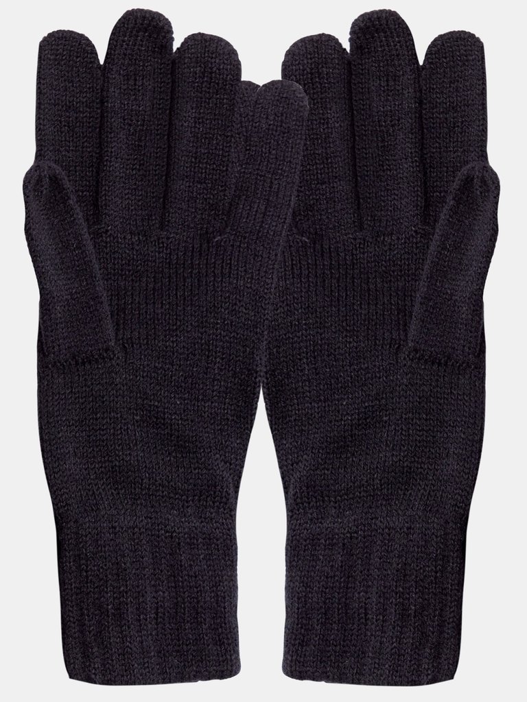 Unisex Knitted Winter Gloves - Black