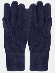Unisex Knitted Winter Gloves - Navy