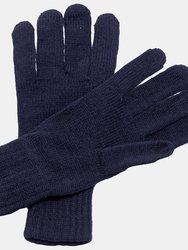Unisex Knitted Winter Gloves - Navy - Navy