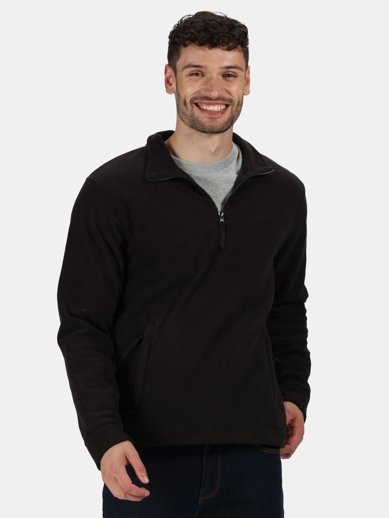 Unisex Thor Overhead Half Zip Anti-Pill Fleece Sweater - Black