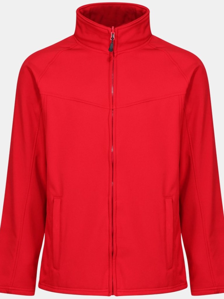 Uproar Mens Softshell Wind Resistant Fleece Jacket - Classic Red - Classic Red
