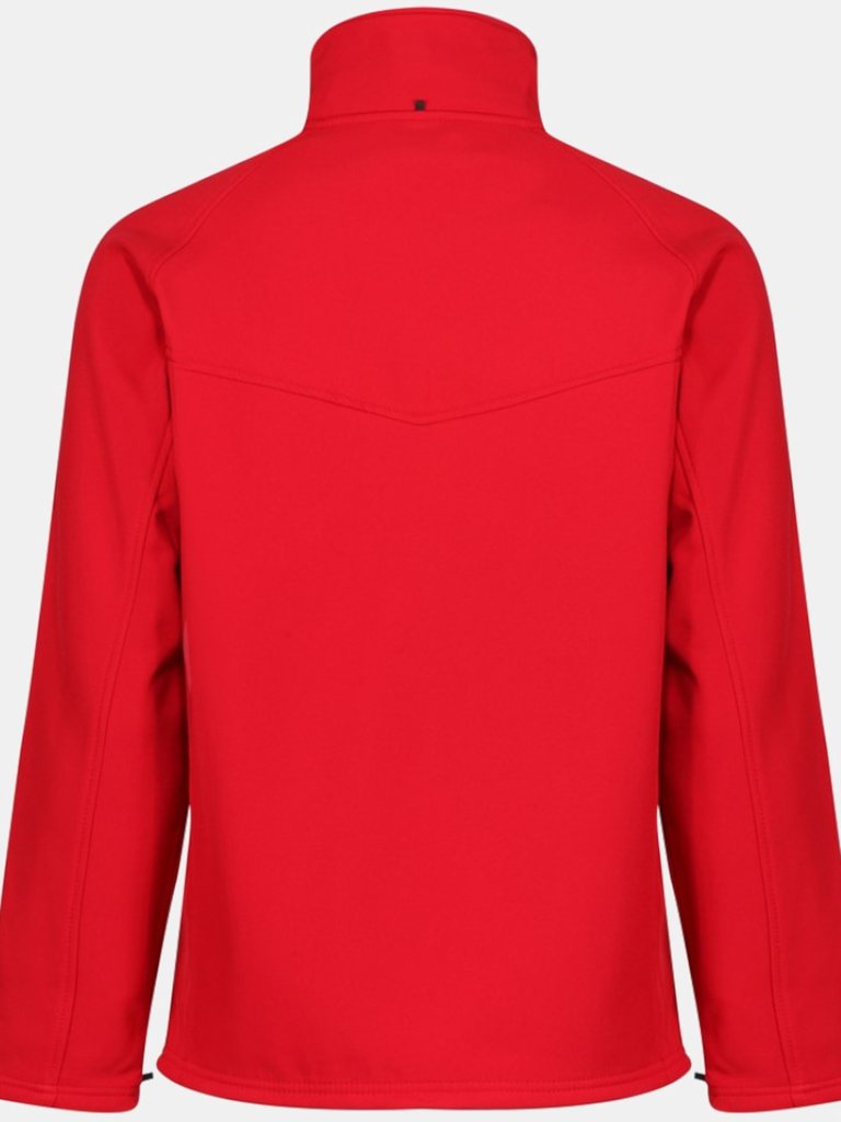 Uproar Mens Softshell Wind Resistant Fleece Jacket - Classic Red