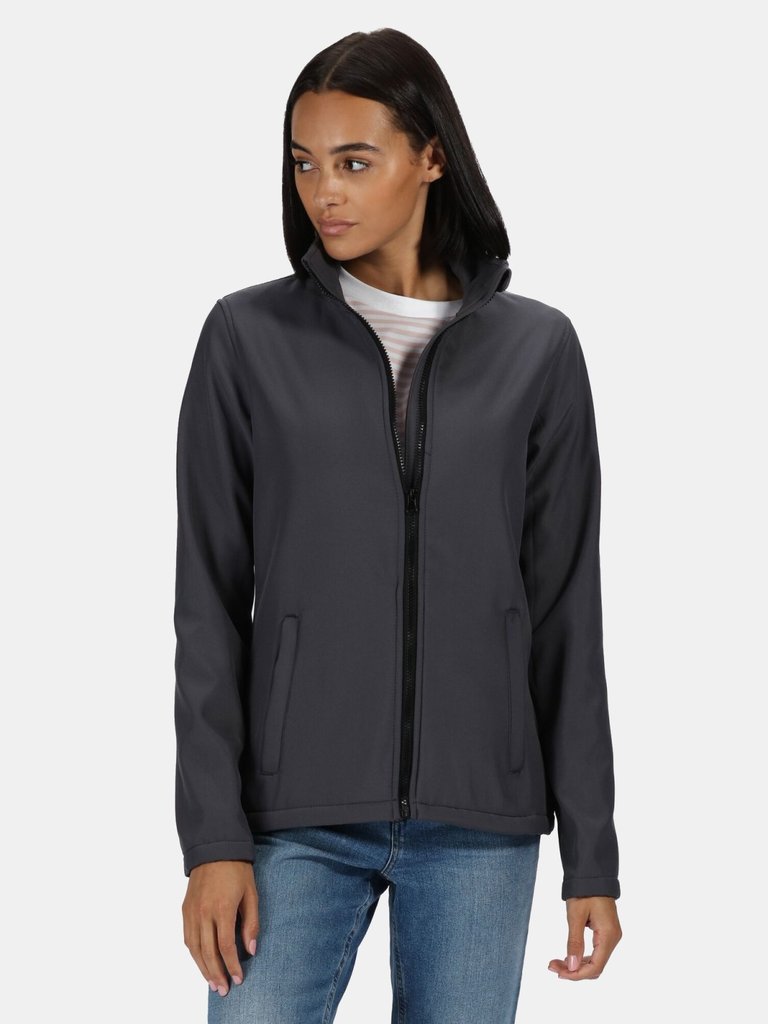 Womens Ablaze Printable Softshell Jacket - Seal Grey/Black