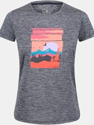 Womens Fingal VI Sunset T-Shirt - Navy Marl